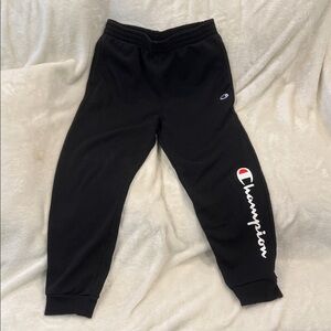 Champion Kids Black Sweatpants with Logo